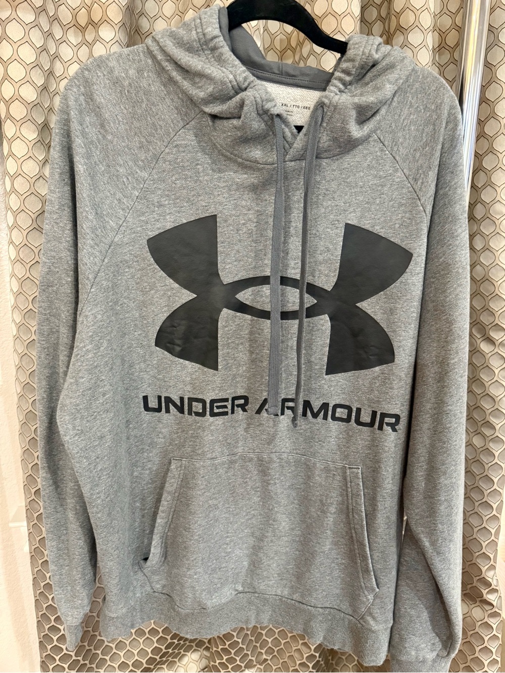 Under Armour Men’s Gray Zip-Up Hoodie with Black Logo